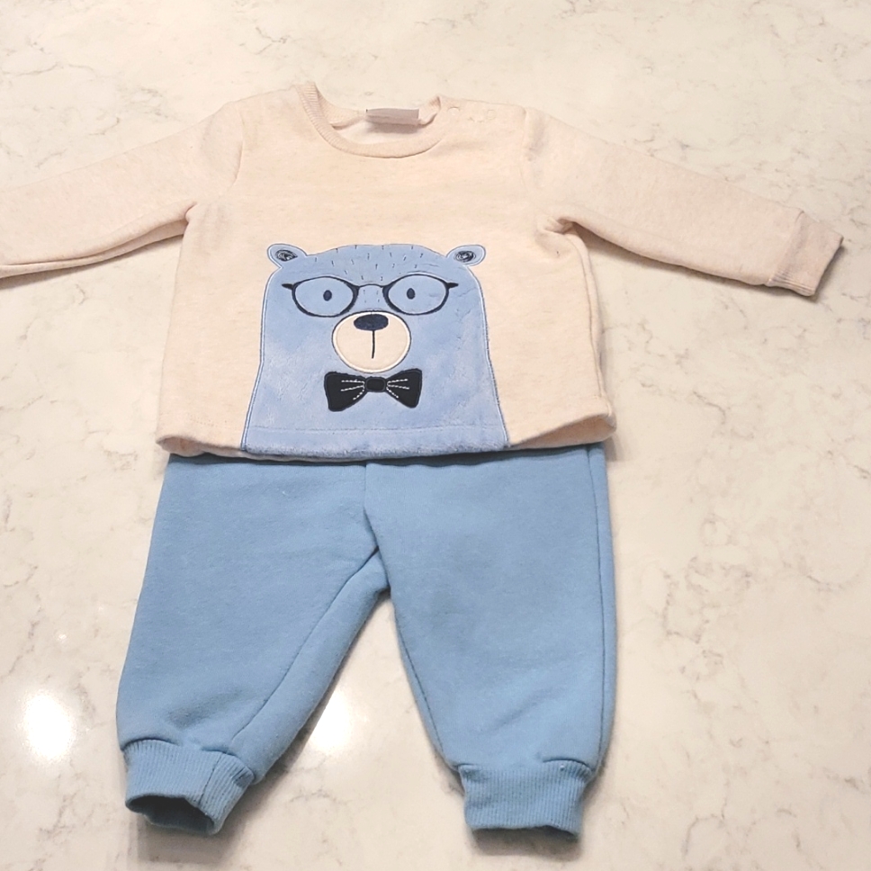 Sterling Baby Fleece Lined Set. Warm, Cozy And Super Cute. Size 3-6m.